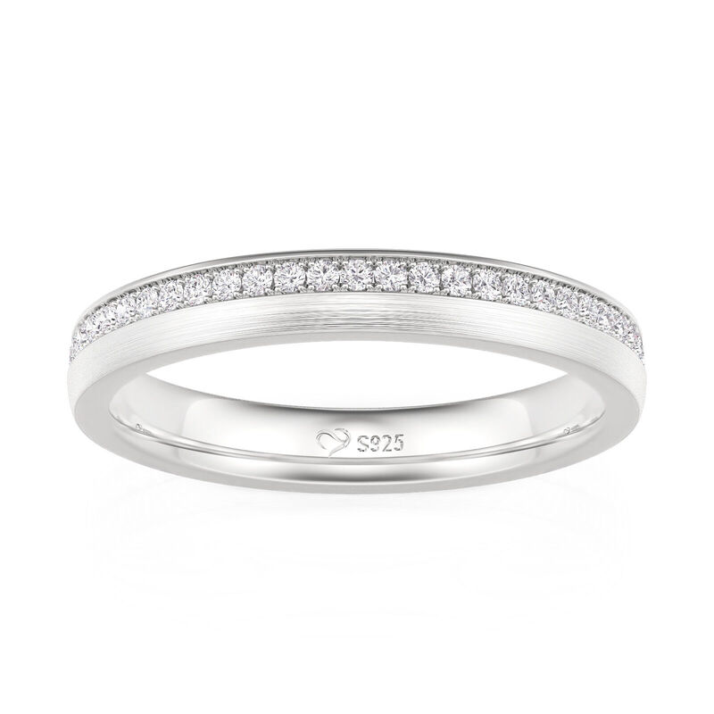 Jeulia Brushed Polished Eternity Wedding Band for Women