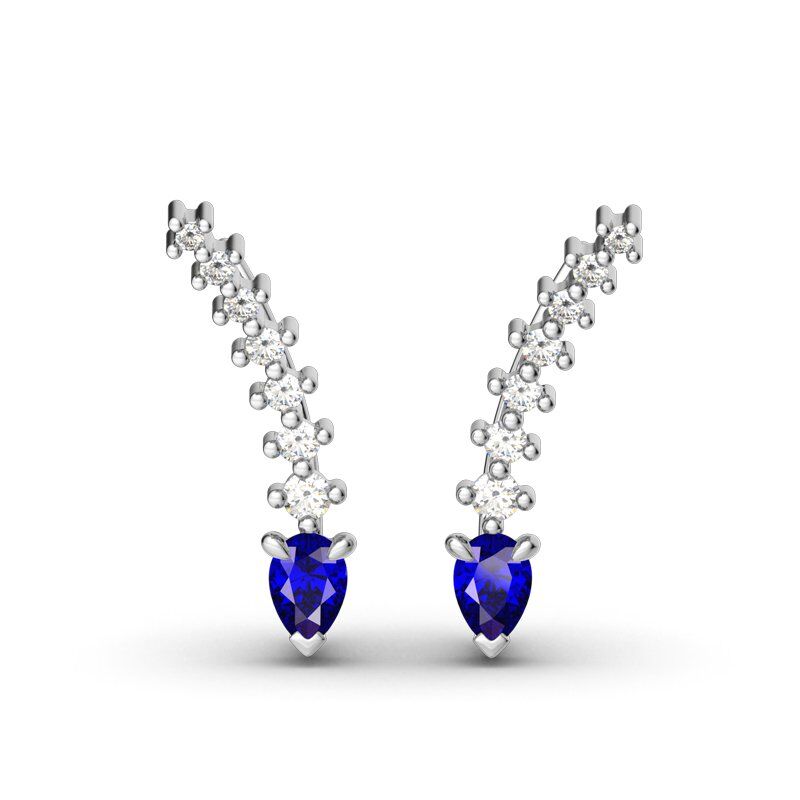 Jeulia Royal Blue Climber Earrings
