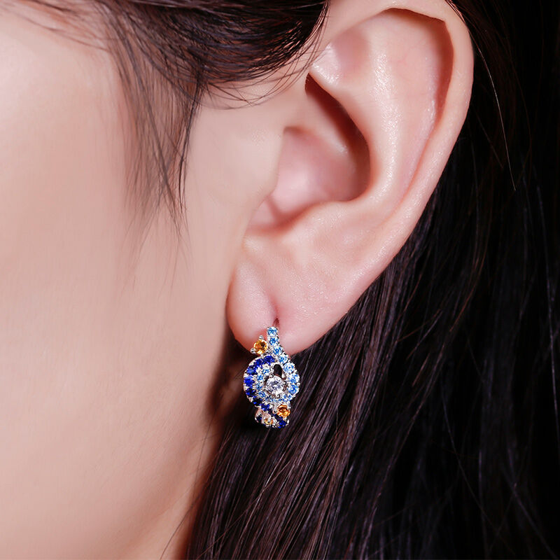 Starry Night -inspirerade örhängen i sterlingsilver