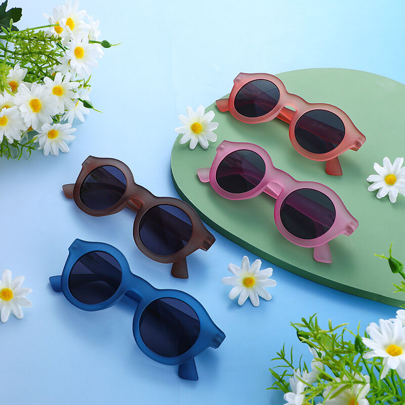 جوليا نظارة شمسية مستديرة صغيرة باللون الوردي والرمادي للنساء