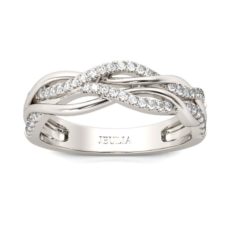 Jeulia Intertwined Sterling Silver Women's Band