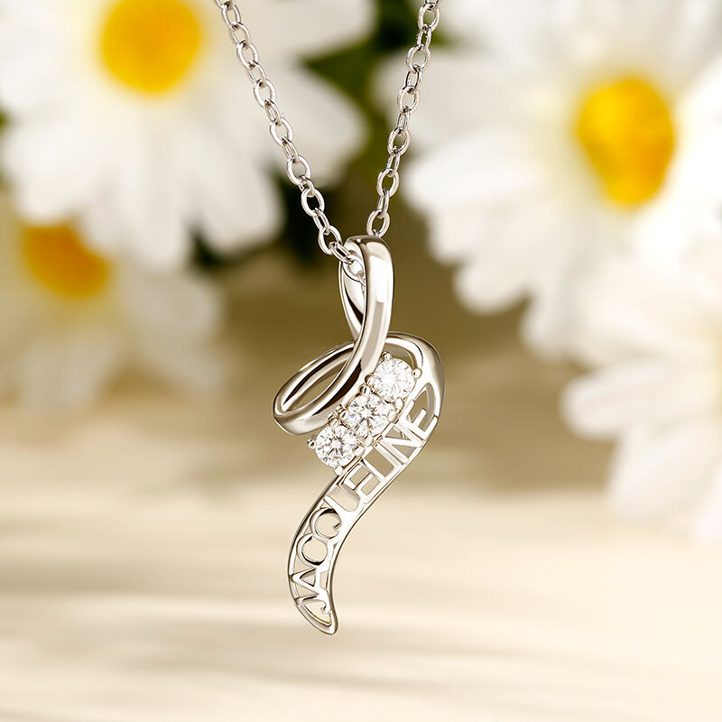 Jeulia "Give You Happiness" Personalized Sterling Silver Necklace
