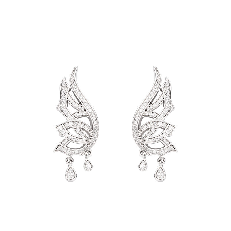 Jeulia Butterfly Wing Design Sterling Silver Earrings