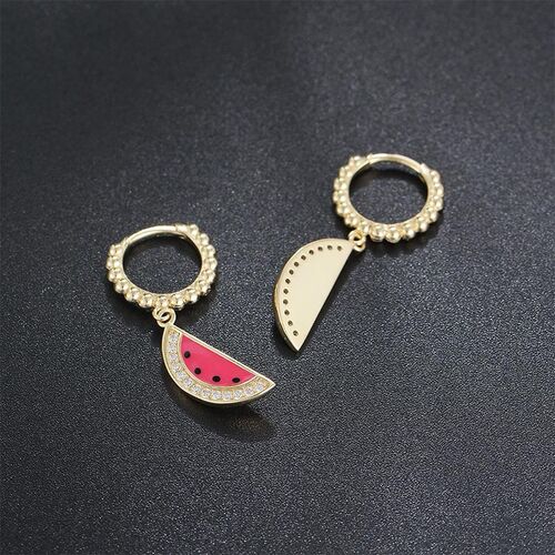 Jeulia Watermelon Fruit Design Sterling Silver Earrings