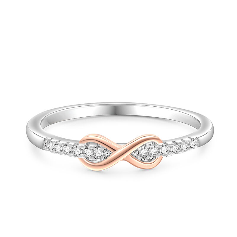 Jeulia Two Tone Infinity Promise Ring Sterling Silver