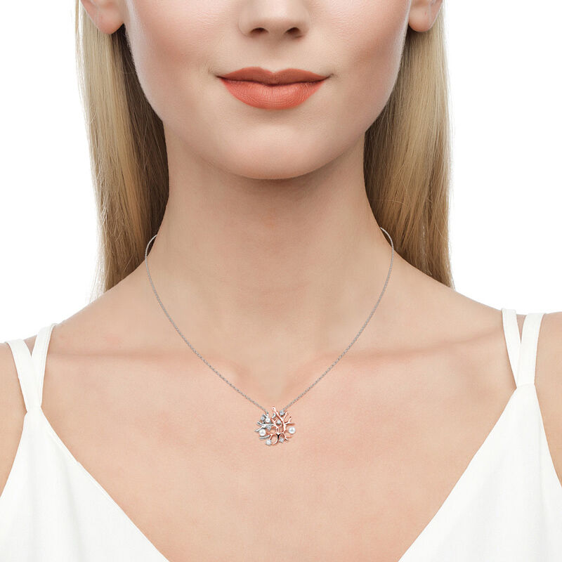 Jeulia Collar de coral de plata esterlina de perlas cultivadas