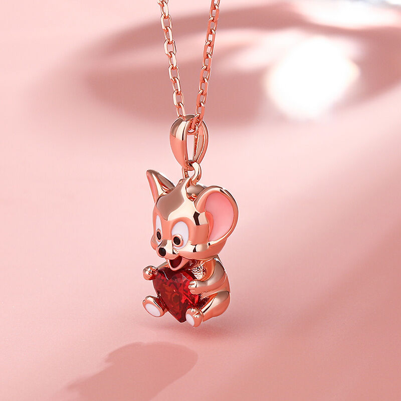 Jeulia Hug Me "Lovely Mouse" Heart Cut Sterling Silver Jewelry Set