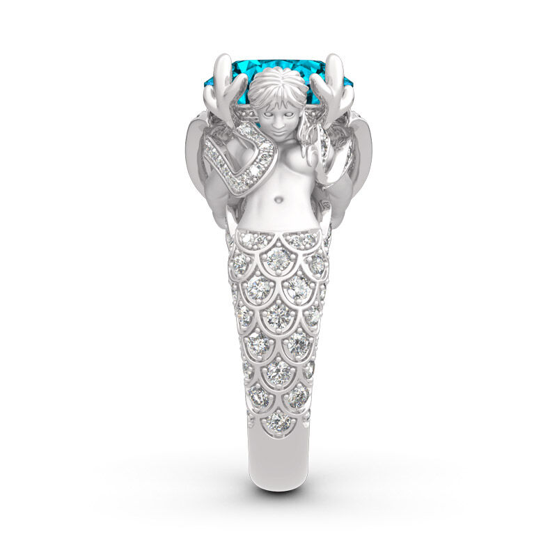 Jeulia "Goddess of the Sea" Sterling Silver Mermaid Ring