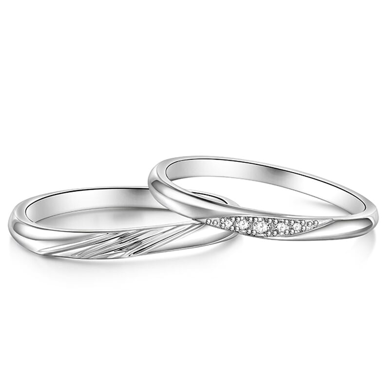 Jeulia Stylish Sterling Silver Couple Rings