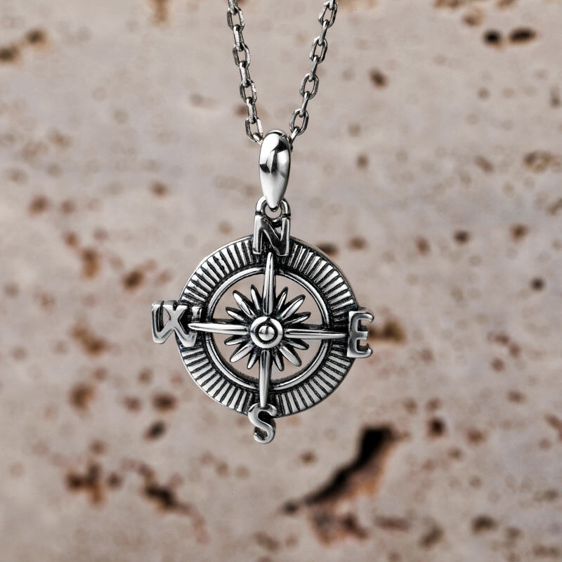 Jeulia Kompass Design Sterling Silber Halskette