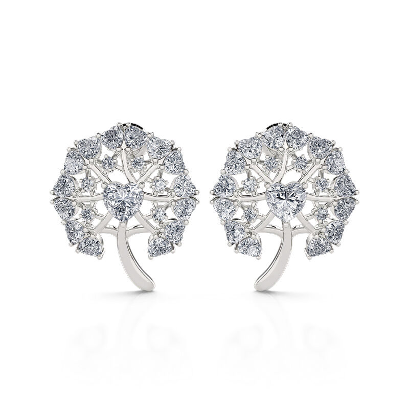 Jeulia "Seeds of Love" Dandelion Sterling Silver Earrings