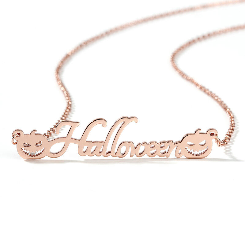Jeulia Collar de plata esterlina personalizado con nombre de calabaza