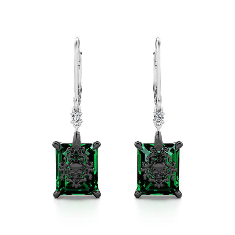 Jeulia "Phantom" Skull Emerald Cut Sterling Silver Jewelry Set