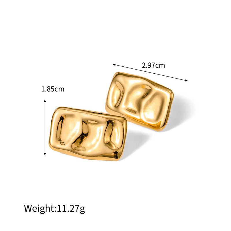 Jeulia Exaggerated Square Stainless Steel Stud Earrings