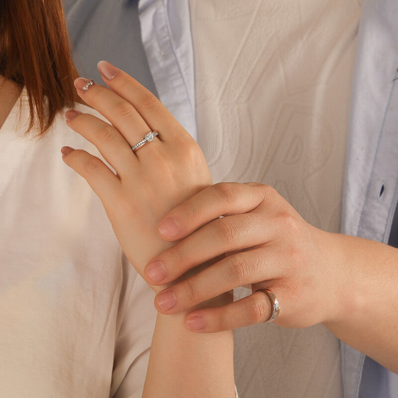 Jeulia Amore Böjda Tvåfärgade Parringar i Sterling Silver