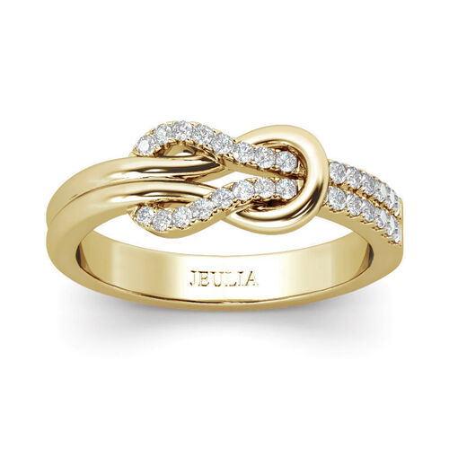 Jeulia Knot Design Sterling Silver Ring