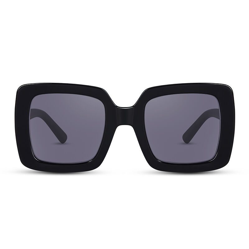 Jeulia "Glass Castle" Square Black/Grey Unisex Sunglasses