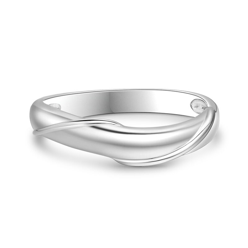 Jeulia Simple Twist Couple Rings Sterling Silver