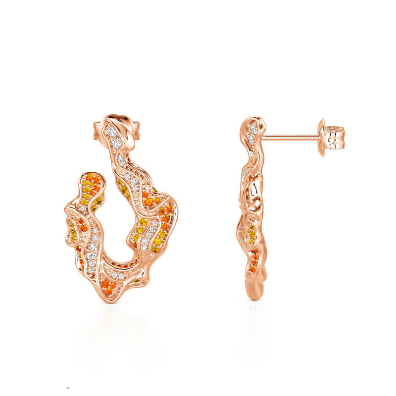 Jeulia x Leyla "Sunset Desert" Roséguldiga Oregelbundna Droppörhängen i Sterling Silver