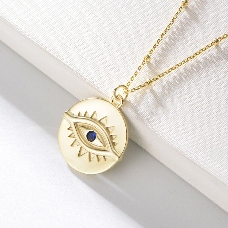 Jeulia "Evil Eye's Protection" Sterling Silver Necklace
