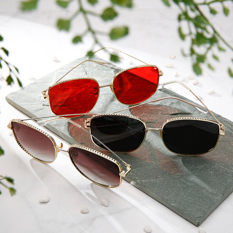 Jeulia “Summer Breeze" Kwadratowe Brązowe Gradientowe Okulary Przeciwsłoneczne z Polaryzacją