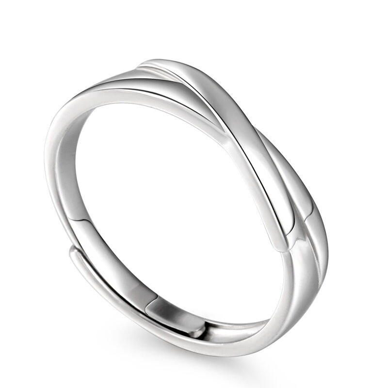 Jeulia "One Love" Adjustable Sterling Silver Men's Band