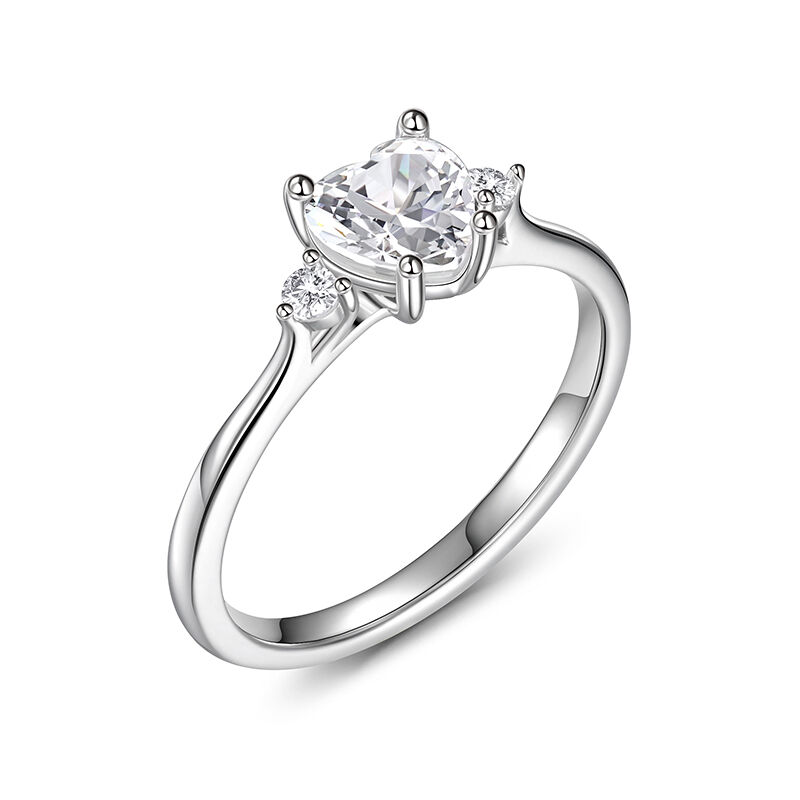 Jeulia Classic Heart Cut Sterling Silver Ring