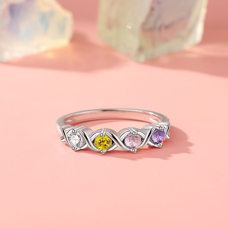 Jeulia ”Infinite Love” Familjering med Födelsestenar Sterling Silver