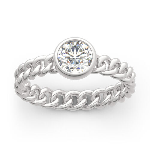 Jeulia Solitaire Round Cut Sterling Silver Ring - Jeulia Jewelry