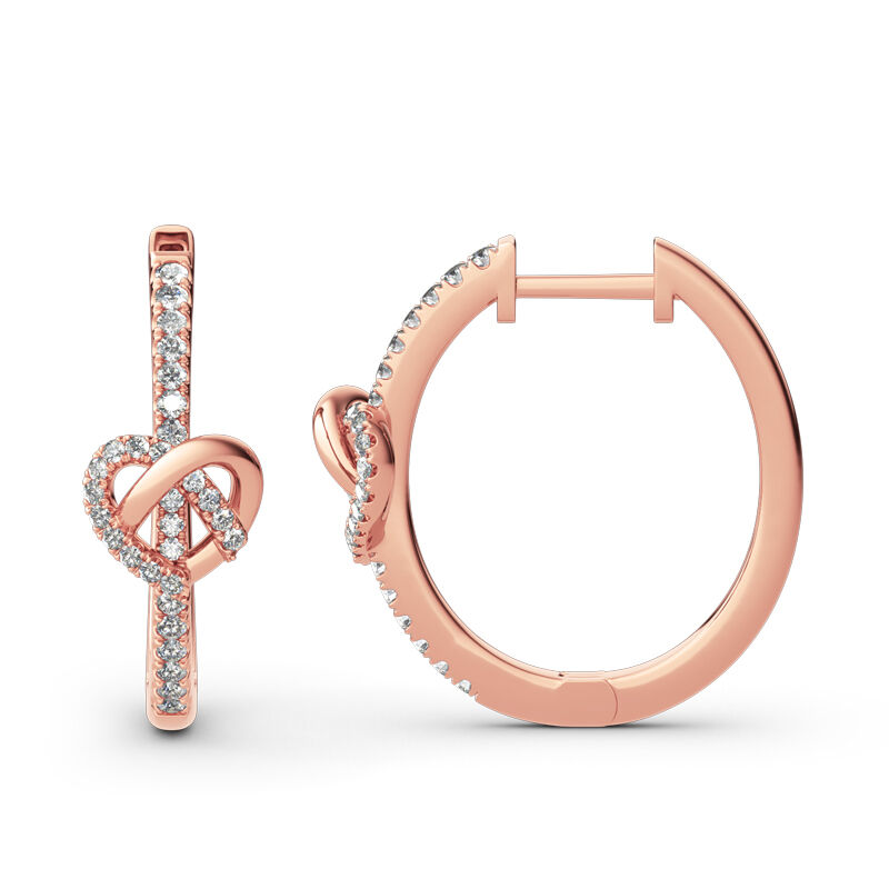 Jeulia "Infinity Heart" Twist Design Round Cut Sterling Silver Earrings