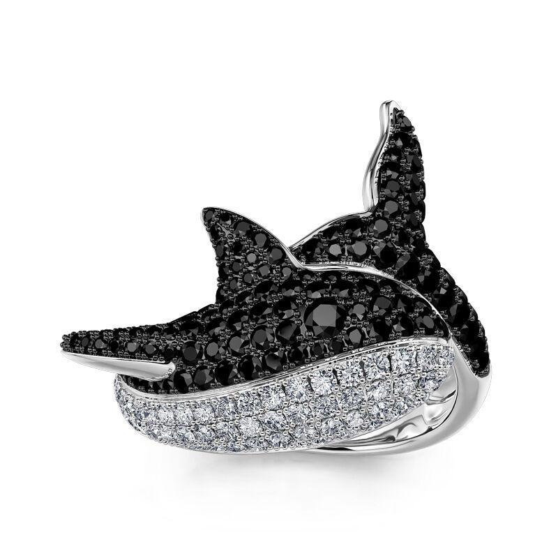 Jeulia "Ocean's Protector" Whale Design Sterling Silver Ring