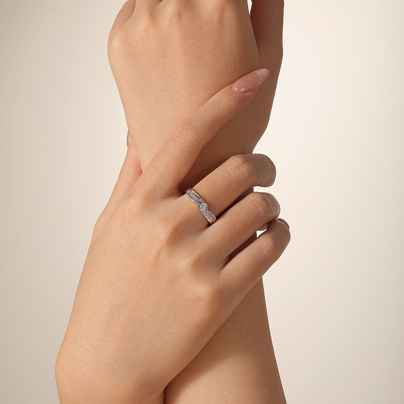 Jeulia Bague de Mariage pour Femme Coupe Ronde Bypass en Argent Sterling