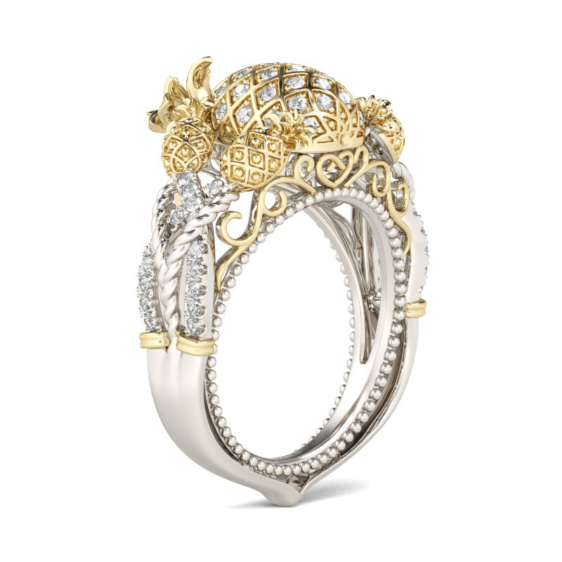 جوليا خاتم من الفضة الإسترليني بتصميم أناناس