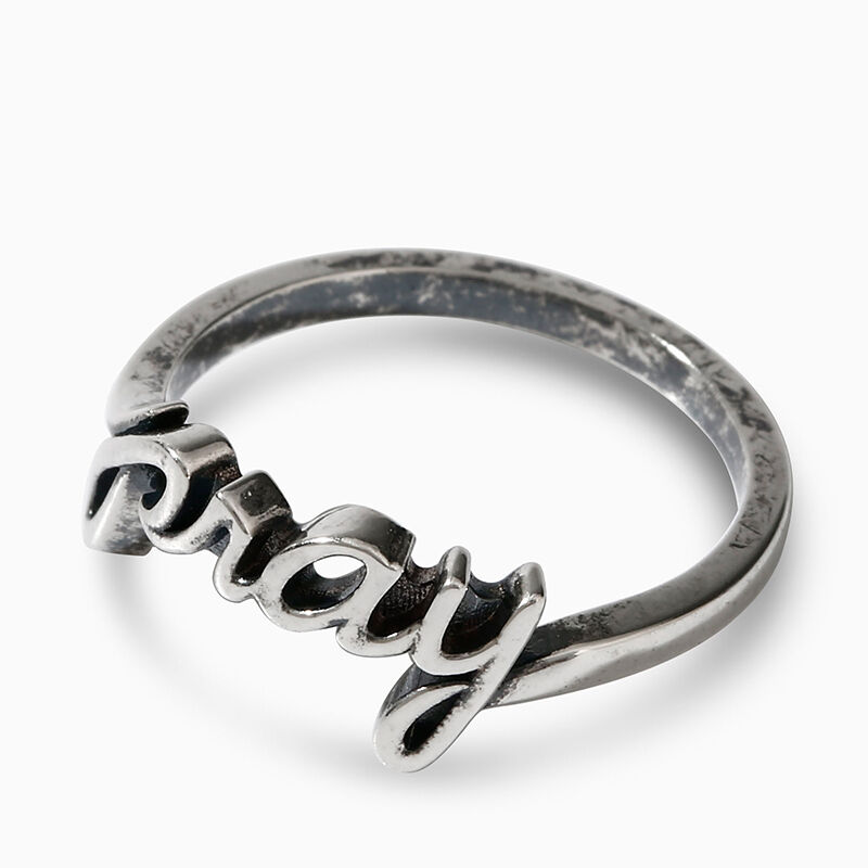 Jeulia "Pray" Letter Ring Sterling Silver