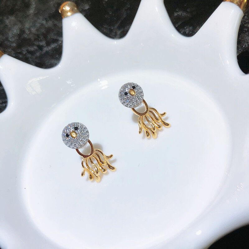 Jeulia Octopus Design Sterling Silver Earrings