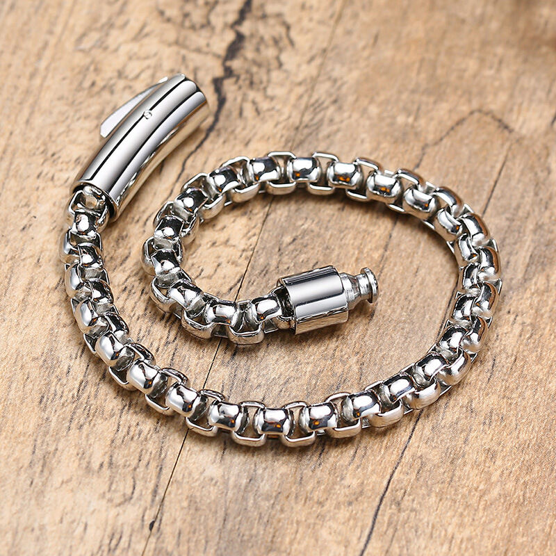 Jeulia Pearl Chain Stainless Steel Men's Bracelet
