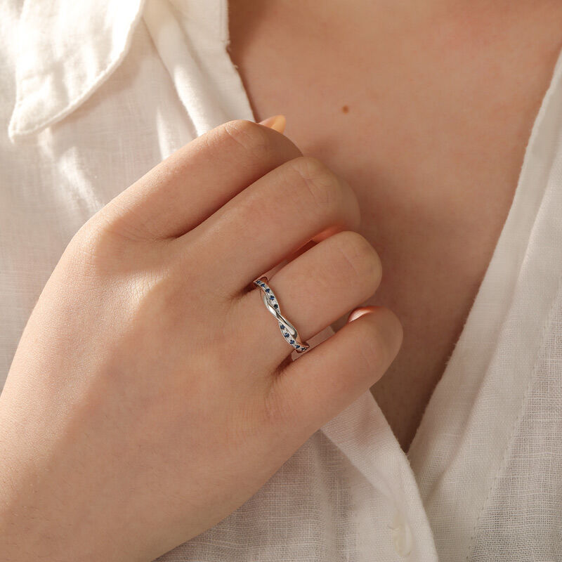Jeulia Twist Custom Wedding Band for Women Sterling Silver
