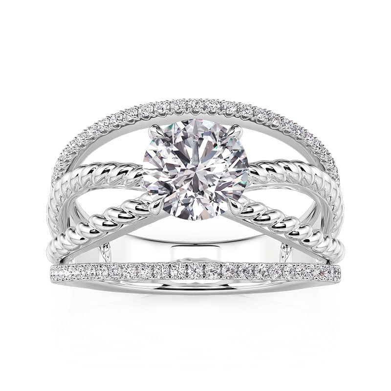 Jeulia Twisted Rope Round Cut Engagement Ring