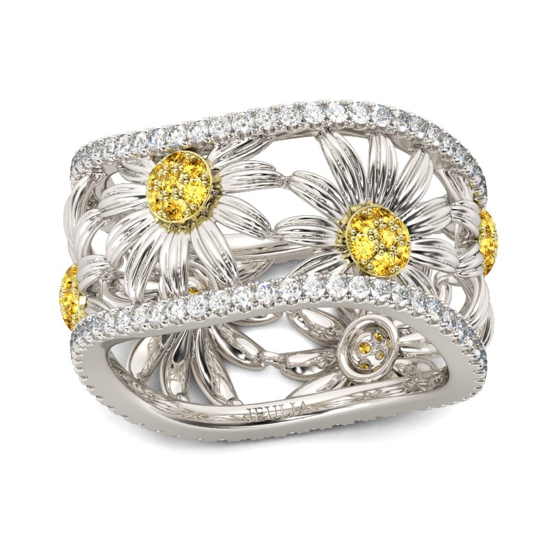 Jeulia Daisy Sterling Silver Women's Band