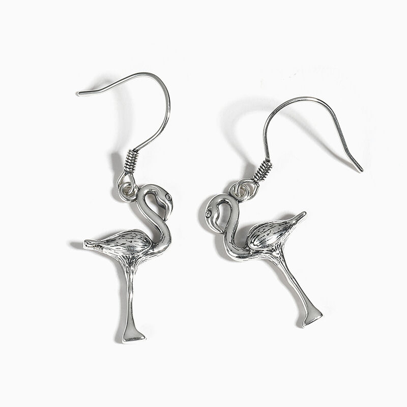 Jeulia "Tropical Flamingo" Sterling Silver Earrings