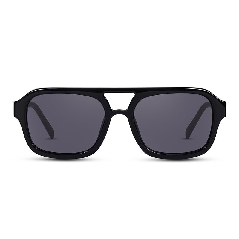 Jeulia Prostokątne czarne okulary przeciwsłoneczne unisex "W locie"
