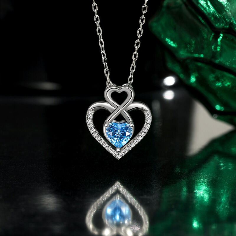 Jeulia Collar de Infinito Doble Corazón Clásico Personalizado