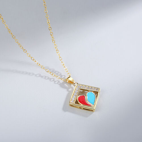 Jeulia "Love Heart" Sterling Silver Necklace
