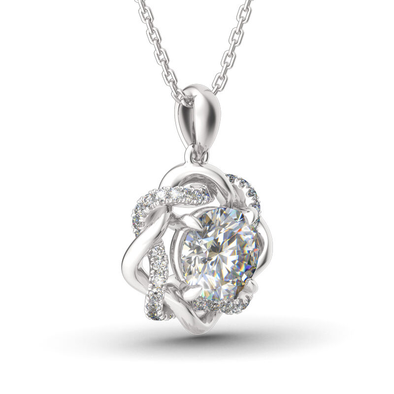 Jeulia Knot of Love Sterling Silver Necklace