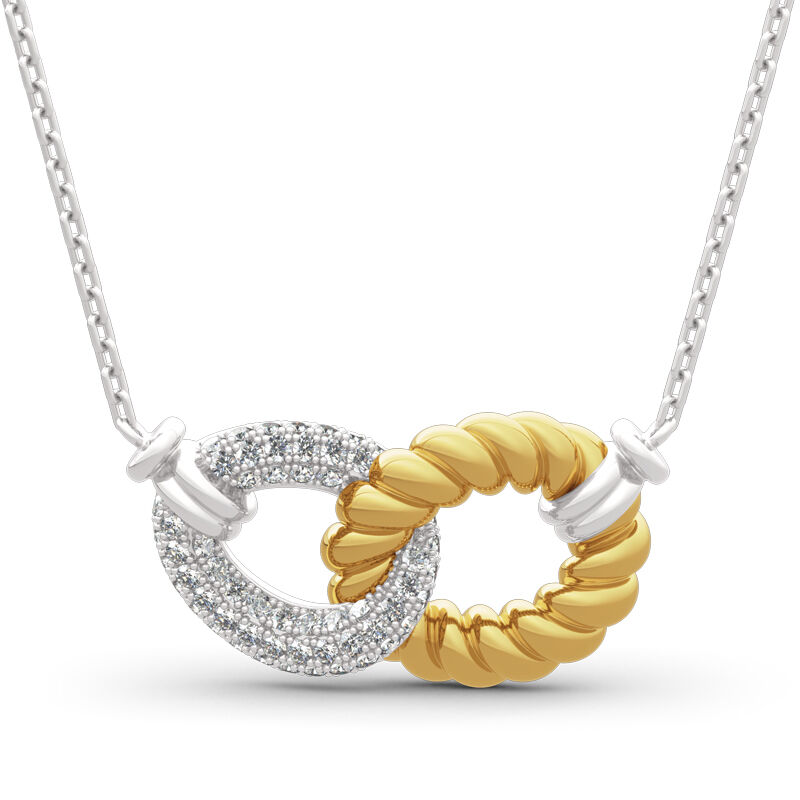 Jeulia Liebesknoten-Design Sterling Silber Halskette