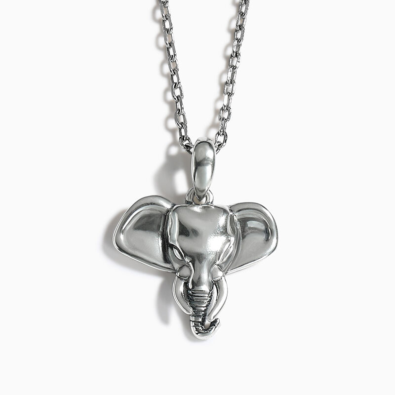 Jeulia "Elephant Head" Safari Sterling Silver Necklace