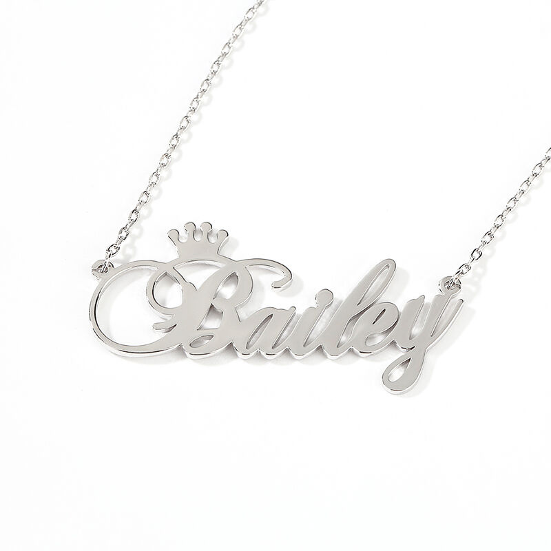 Jeulia Collar con nombre en plata esterlina personalizado "Sé tu propio rey"