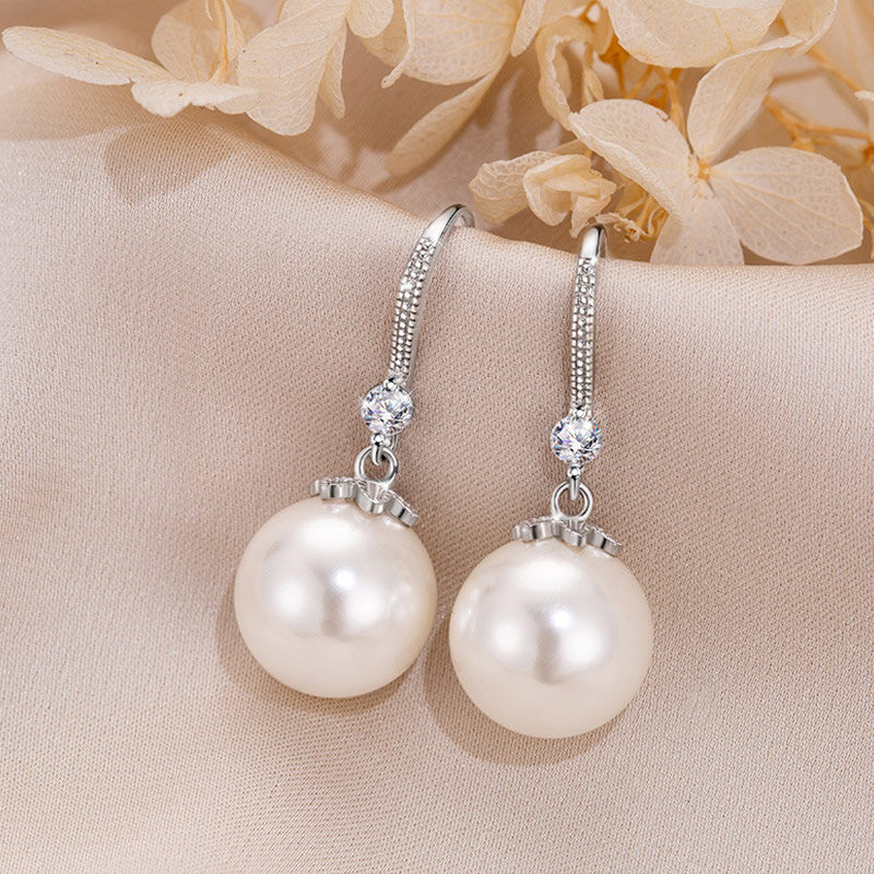 Jeulia Classic Design Cultured Pearl Sterling Silver Drop Earrings