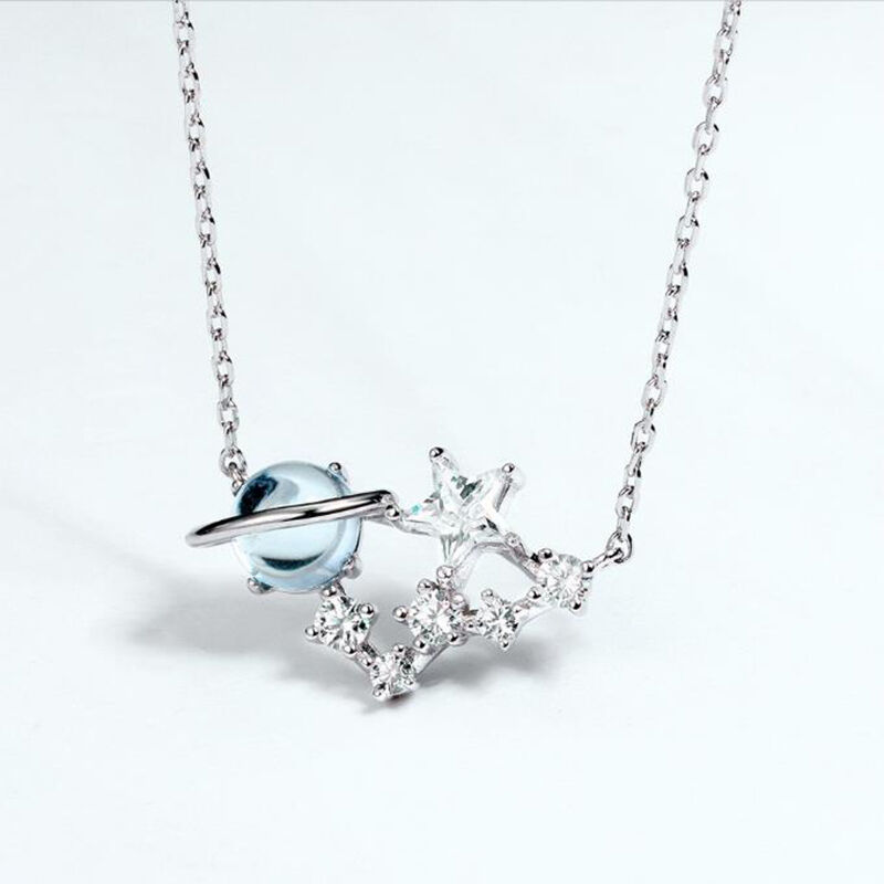 Jeulia "Magical Planet" Sterling Silver Necklace