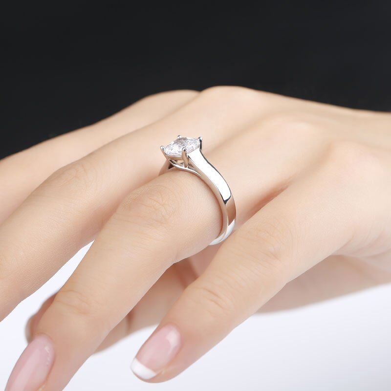 Jeulia Cushion Cut Sterling Silver Ring